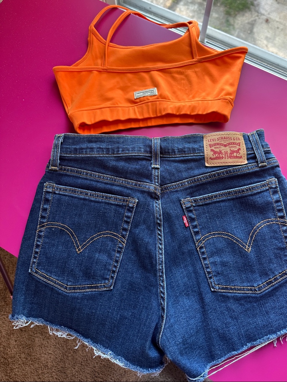 Levi's Dark Blue Denim Cutoff Shorts